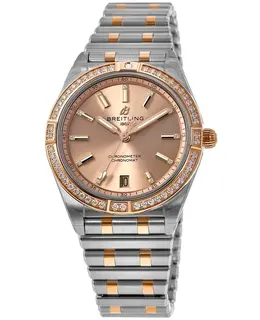 Breitling Chronomat Automatic 36 Copper Diamond Dial Rose Gold and Stainless Steel Women's Watch Model U10380591K1U1