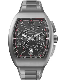 Franck Muller Vanguard V45CCBRACO Grey Dial Steel Chronograph Watch with Tonneau Case