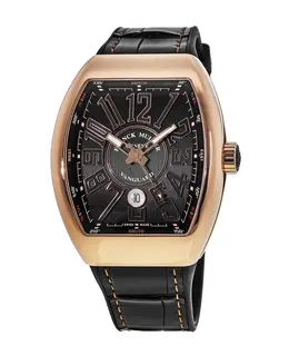 Franck Muller Vanguard V-45SCDT5NNR Rose Gold Grey Dial Automatic Men's Watch with Date & Tonneau Case
