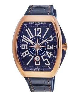 Franck Muller Vanguard Yachting Rose Gold Blue Dial Men's Watch Model V 45 SC DT YACHTING 5N (BL)