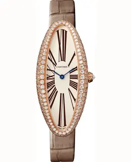 New Cartier Baignoire Allongee WJBA0006 Silver Dial 18K Rose Gold Diamond Watch