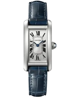 New Cartier Tank Small 34.8mm Silver Dial Blue Hands
