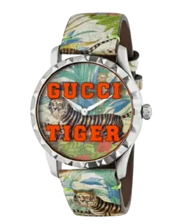 Gucci G-Timeless Floral Dial Fabric Strap Women's Watch ya1264185