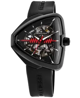 Hamilton Ventura Elvis80 Auto H24535331 Men's Watch with Black Dial and Rubber Strap
