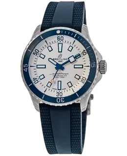 Breitling Superocean Automatic 42 - Silver Dial Rubber Strap Men's Watch Model A17375E70G1S1