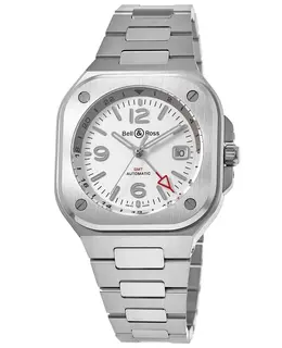 Bell & Ross BR 05 GMT Silver Dial Steel Men's Watch br05g-si-st/sst