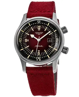 Longines Legend Diver Bordeaux Dial Fabric Strap Women's Watch l3.374.4.40.2