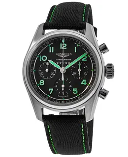 Longines Spirit Pioneer Edition Black Dial Fabric Strap Men's Watch l3.829.1.53.2