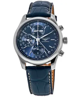 New Longines Master Collection L2.773.4.92.0 Men's Watch - Blue Dial, Alligator Skin Strap