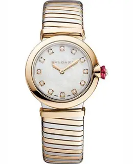Bulgari Lvcea White Dial Rose Gold and Stainless Steel Women's Watch 102952