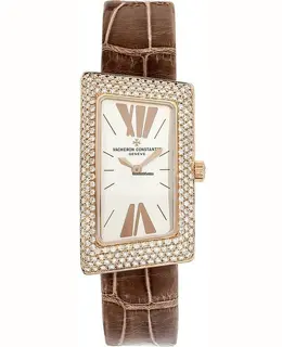 Vacheron Constantin 1972 Cambree Silver Dial Diamond Leather Strap Women's Watch 25515/000r-9254