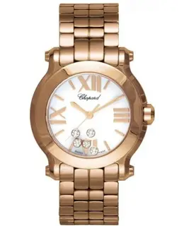 Chopard Happy Sport 30mm Mother of Pearl Diamond Dial 18kt Rose Gold Women's Watch 274189-5011