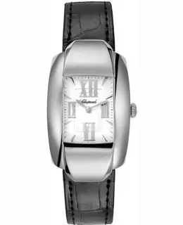 Chopard La Strada Silver Dial 18K White Gold Leather Strap Women's Watch 419255-1001