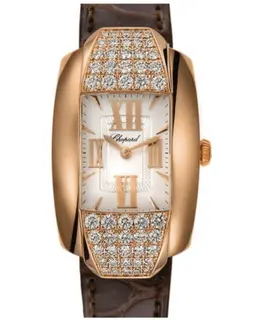 Chopard La Strada White Dial Diamond 18K White Gold Leather Strap Women's Watch 419399-5001
