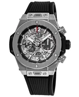 Hublot Big Bang Unico 42mm Titanium Case Skeleton Dial Rubber Strap Men's Watch 441.nx.1170.rx
