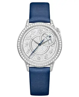 Vacheron Constantin Egerie Self-Winding Diamond Pave Dial 18K White Gold Leather Strap Men's Watch 4606f/000g-b649