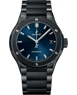 Hublot Classic Fusion Automatic Blue Dial Black Ceramic Men's Watch 510.cm.7170.cm