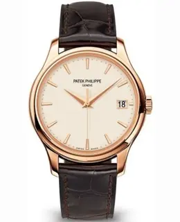 Patek Philippe Calatrava Ivory Dial Brown Leather Strap Men's Watch 5227r-001