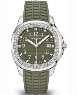 Patek Philippe Aquanaut Green Dial Diamond Composite Strap Women's Watch 5267/200a-011