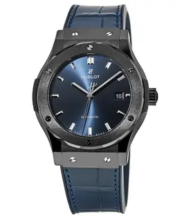 Hublot Classic Fusion Automatic Blue Dial Leather Strap Men's Watch 542.cm.7170.lr