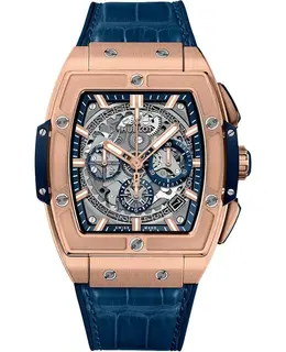 Hublot Spirit of Big Bang Chronograph King Gold Blue Leather Men's Watch 641.ox.7180.lr