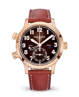 Patek Philippe Calatrava Pilot Travel Time Automatic Brown Sunburst Dial Women's Watch 7234r-001