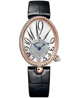 Breguet Reine de Naples Automatic Mother of Pearl Dial Diamond 18K Rose Gold Leather Strap Women's Watch 8918br58964d00d3l