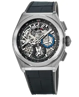 Zenith Defy El Primero 21 Automatic Skeleton Dial Titanium Case Rubber Strap Men's Watch 95.9000.9004/78.r582