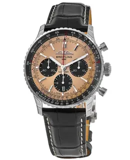 Breitling Navitimer B01 Chronograph 43 Copper Dial Leather Strap Men's Watch ab0138241k1p1