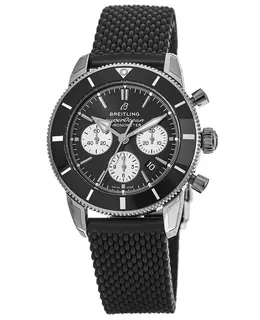 Breitling Superocean Heritage Chronograph 44 Automatic Steel Black Rubber Strap Men's Watch ab0162121b1s1