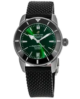 Breitling Superocean Heritage 42 Green Dial Rubber Strap Men's Watch ab2010121l1s1