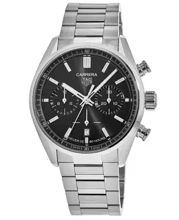Tag Heuer Carrera Calibre Heuer 02 42mm Black Dial Steel Men's Watch cbn2010.ba0642