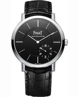 Piaget Altiplano Black Dial Black Leather Strap Men's Watch g0a37126