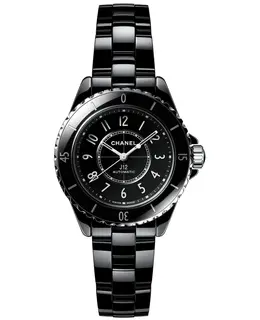 Chanel J12 33mm Black Ceramic Automatic Women's Watch h5696