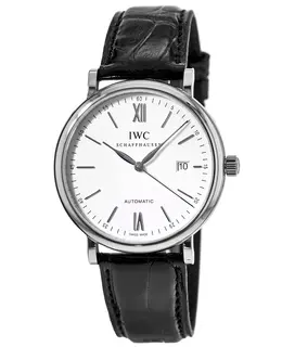 IWC Portofino Automatic Silver Dial Leather Strap Men's Watch iw356501