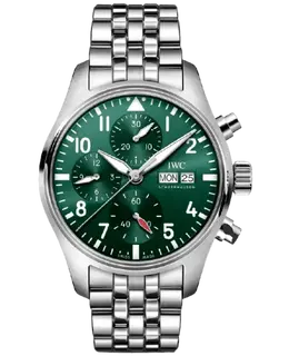 IWC Pilot's Chronograph Green Dial Steel Men's Watch iw388104