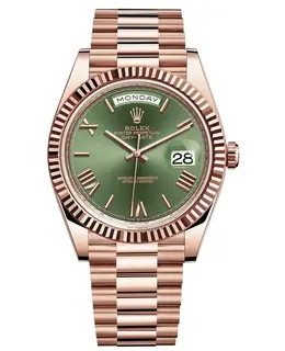 Rolex Day-Date 40 18k Everose Gold Olive Green Dial 60th Anniversary Men's Watch m228235-0025