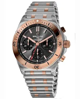 Breitling Chronomat B01 42 Grey Chronograph Dial Rose Gold & Steel Men's Watch ub0134101b1u1