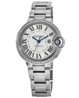 Cartier Ballon Bleu 33mm Silver Dial Steel Bracelet Unisex Watch w4bb0023