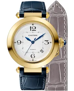 Cartier Panthere de Cartier Silver Dial Yellow Gold Leather Strap Women's Watch wgpa0007