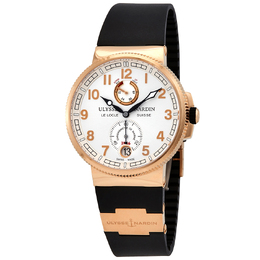 Pre-owned Ulysse Nardin Marine Chronometer Manufacture Silver Dial Mens Watch 1186-126-3/61