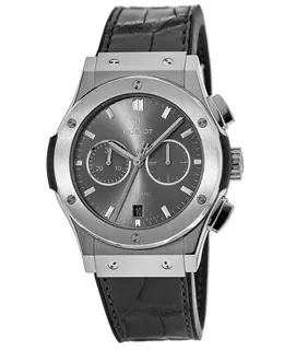 Hublot Classic Fusion Chronograph 42mm Grey Dial Leather Strap Men's Watch 541.nx.7070.lr