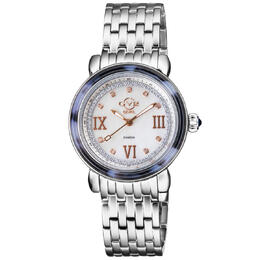 Gevril Marsala Tortoise Diamond Mother of Pearl Dial Ladies Watch 9850b