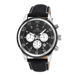 Porsamo Bleu Arthur Chronograph Quartz Black Dial Mens Watch 1091AARL