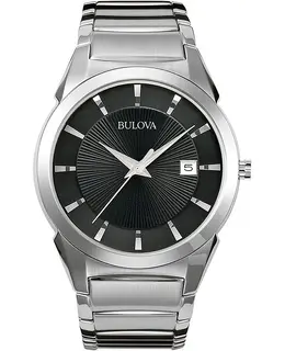 Bulova Casual Black Dial Stainless Steel Men's Watch 96b149