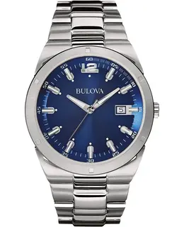 Bulova Classic Blue Dial Stainless Steel Men's Watch 96b220