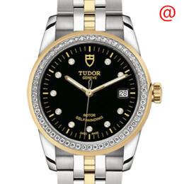 Tudor Glamour Date 55023-0022 Automatic Diamond Black Dial Ladies Watch