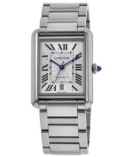 Cartier Tank Must Extra-Large Silver Dial Steel Men's Watch wsta0053
