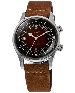 Longines Legend Diver Automatic Brown Dial Leather Strap Men's Watch l3.774.4.60.2