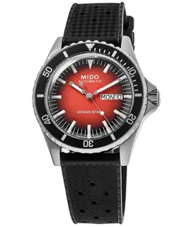 Brand New Authentic Mido Ocean Star Tribute Gradient Red Dial Rubber Strap Men's Watch m026.830.17.421.00